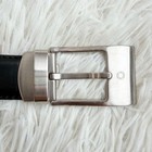 Mont Blanc Meisterschuetec Leather Belt Adjustable 118cm Black Silver Buckle