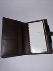 Coach Signature Canvas Agenda Planner Organizer Brown Monogram Leather Trim