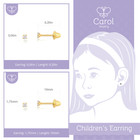 14k Solid Gold Zirconia 1 75 Mm Push Backs Stud Earrings For Babies And Newborn