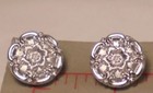 5 Vintage Glass Buttons Dark Gold Color Flower Design Czechoslovakia 1 2   64
