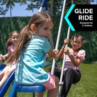 Kids Metal Swing Set With Trapeze 2 Person Glider Swing Slide Outdoor Playset