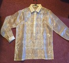 Barong Tagalog Sheer Shiny Filipino Formal L s Dress Shirt Men s L Roberto 