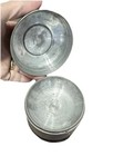 Powder Puff Music Box Round Metal Vanity Victorian Couple Works Vintage