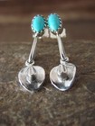 Navajo Indian Sterling Silver Turquoise Cowgirl Hat Post Earrings By Mccarthy