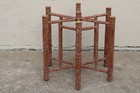 Authentic Mcguire Hexagonal Bamboo Rattan Brass Caps Organic Modern Dining Table