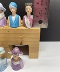 Lot Of 8 Avon 80s Vintage Porcelain Lady Head   Bust Sewing Thimbles