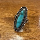 Vintage Native American Turquoise Ring Sterling Silver Navajo Ring Old Pawn