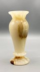 Vintage Hand Carved Onyx Polished Stone Vase Natural Marble Bud Vase 5  Tall