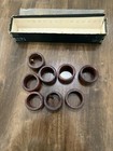 Vintage Wooden Napkin Rings Set Of 8 Brown Taiwan New Boho Mcm