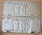 Antique   1937 Colorado License Plate Pair    3 - 17   Low Number    Weld County