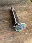 Vintage Handmade Stained Glass Kaleidoscope Purple Slag Liquid Bead Usa