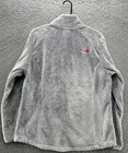 The North Face Womens Xl Grey Osito Fleece Jacket Soft Plush Full Zip Pink Logo