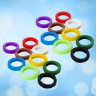 60 Pcs Colorful Key Rings Covers Caps Silicone Identifiers Rubber