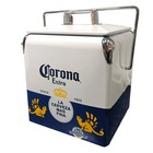 Corona Retro Dual-tone Metal 14 Quart Ice Chest Cooler With Bottle Opener