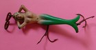 Vintage Mermaid Fishing Lure With 2 Hooks On Lower Body - Rare Split Tail Fluke