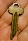Vintage Old Antique Mosler Lock Safe Co Deposit Box Brass Key   2c276