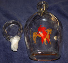  7 Derby Horse   Rider Bourbon Decanter W Stopper Cap Empty Bottle 11 5  Tall