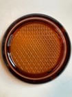 Vintage Brown Amber 8  Round Glass Cigar Cigerette Ashtray  Mid Century Modern