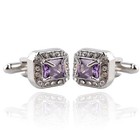 Men Cufflinks 1 Pair Of Shirt Suit Cuff Links Jewelry Rhinestone Classic Square