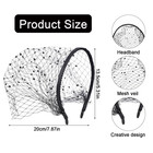 Black Birdcage Veil Headband  1920s Headpiece Vintage Fascinator Elegant Funeral