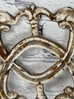 Vintage Architectural Salvage Cast Iron Piece Grapes Leaf Scroll Shabby 17x9   