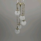 Vintage Mcm Globe Glass Swag Lamp Hanging Fixture Bronze Hollywood Regency