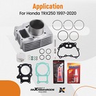 Cylinder Piston Gasket Top End Rebuild Kit For Honda Recon 250 Trx250 Trx250ex