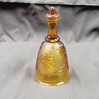 Vintage Indiana Glass Tiara Amber Sandwich Pattern Dinner Bell