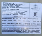 Speed Queen Coin Operated 50 Lb Gas Dryer Mo st050nlcb1g2w02 Sn 1211032468 ref 