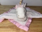 Carters Baby Pink   White Soft Unicorn Blanket Lovey 12 x12 