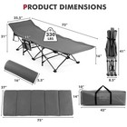 Folding Travel Camping Cot W  Velvet Mattress   Padded Pillow   Carry Bag Grey