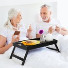 Bed Tray Table Folding Legs With Handles Breakfast Food Tray For Sofa bed eat   