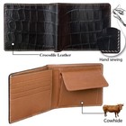 Real Black Crocodile Skin Leather Bifold Wallet Slim Wallet Men s Coin Pocket