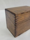 Vintage Dovetail Oak Wooden Recipe Box With Old Recipes  Box 4 X 5 5