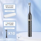 Sonic Electric Toothbrush 10 Heads Travel Case Ipx8 Waterproof 5 Modes