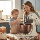 Premium Walnut Wood Mixing Bowl Compatible With Kitchenaid 4 5   5 Qt Tilt-head