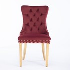 2 Set Dining Room Chairs Velevet Button Tufted Chairs Gold Stainless Steel Legs