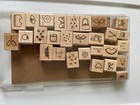 Stampin Up Wood Mount Rubber Stamp Set Paper Dolls  Stamps New 1999   bx6