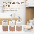 4 Pcs Soap Dispenser And Toothbrush Holder Set  Ceramic Bathroom Accessories