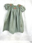 Antique Dress Child Girl  Hand Smocked Gingham Bust 26 Vintage 1960 Original