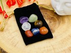 7 Chakra Stone Set With Velvet Pouch  Assorted Healing Crystals Tumbled Gemstone