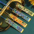 Retro Floral Metal Bookmark Hollow Bronzed Design With Tassel Reading Gift