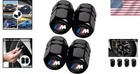 Set Of 4 - Tire Valve Stem Cap Set Bmw M Logo  Black Caps 36110421543