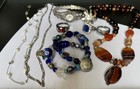 Vintage Estate Costume Jewelry Lot Sterling Silver   Mixed Metal Gems Glass