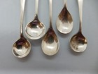 5 Small Sterling Silver Old English Salt   Mustard Spoons Shef Birm 1905-1965