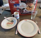 28 Piece Vintage 2002 Gibson Coca-cola Cafe Diner Dinnerware Set For 4  rare 