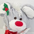 Vintage 1987 Fisher Price Christmas Mouse Plush Gray Puffalump Candy Cane Toy