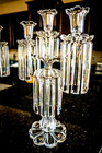 Stunning Pair Large Antique Crystal Regency 19 5  Tall 3 Arm Candelabras