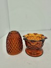 Htf Vintage Mcm Confederate Glass Works Brooke Crescent Pineapple Fairy Lamp