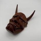 Antique Japanese Hannya Mask        Wooden Hand Carved Noh Theater Demon Meiji Era